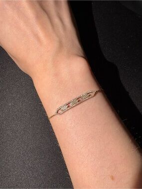 RARE *Meira T* 14KT Gold & Diamond Pave' Vintage~Deco Style Bracelet